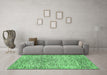 Machine Washable Abstract Emerald Green Modern Area Rugs in a Living Room,, wshabs427emgrn