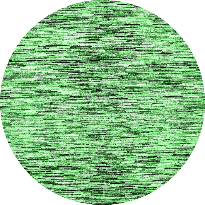 Round Machine Washable Abstract Emerald Green Modern Area Rugs, wshabs427emgrn