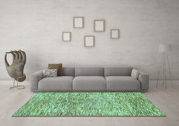 Machine Washable Abstract Turquoise Modern Area Rugs in a Living Room,, wshabs427turq