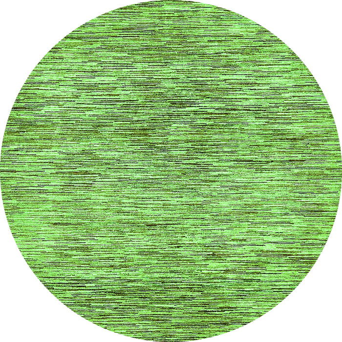 Round Machine Washable Abstract Green Modern Area Rugs, wshabs427grn