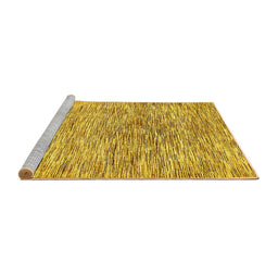 Sideview of Machine Washable Abstract Yellow Modern Rug, wshabs427yw