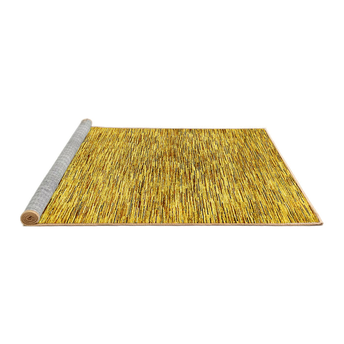 Sideview of Machine Washable Abstract Yellow Modern Rug, wshabs427yw