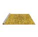 Sideview of Machine Washable Abstract Yellow Modern Rug, wshabs427yw