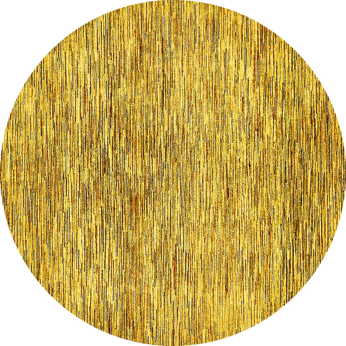Round Abstract Yellow Modern Rug, abs427yw