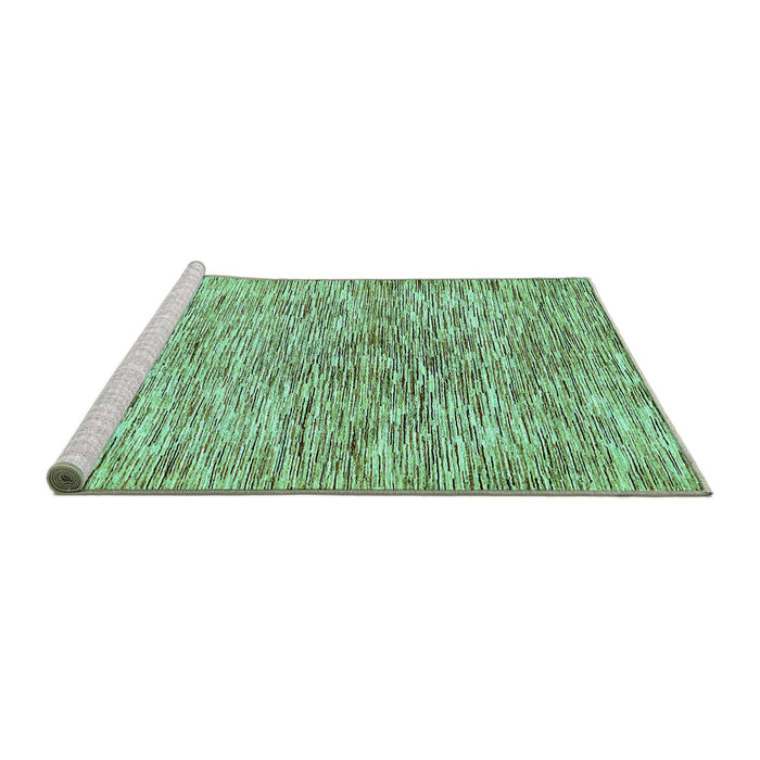 Sideview of Machine Washable Abstract Turquoise Modern Area Rugs, wshabs427turq