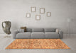 Machine Washable Abstract Orange Modern Area Rugs in a Living Room, wshabs427org