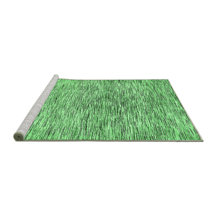 Sideview of Machine Washable Abstract Emerald Green Modern Area Rugs, wshabs427emgrn