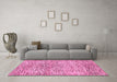 Machine Washable Abstract Pink Modern Rug in a Living Room, wshabs427pnk