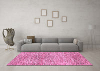 Machine Washable Abstract Pink Modern Rug, wshabs427pnk