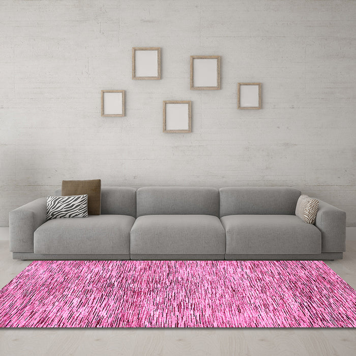 Machine Washable Abstract Pink Modern Rug in a Living Room, wshabs427pnk