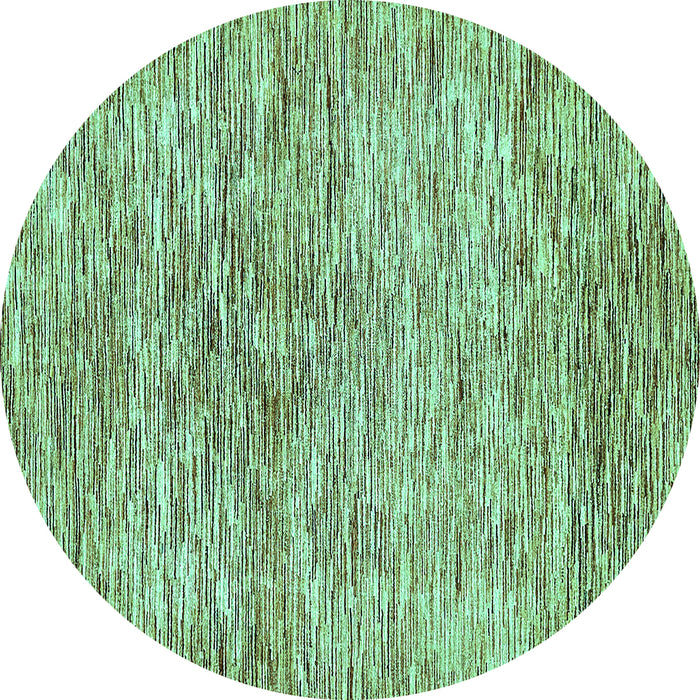 Round Machine Washable Abstract Turquoise Modern Area Rugs, wshabs427turq