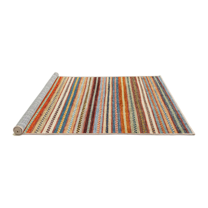Sideview of Machine Washable Abstract Chestnut Red Rug, wshabs4280