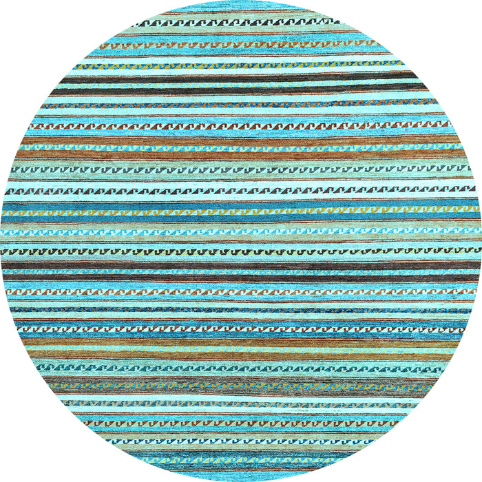 Round Machine Washable Abstract Light Blue Modern Rug, wshabs4280lblu