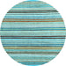 Round Machine Washable Abstract Light Blue Modern Rug, wshabs4280lblu