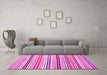 Machine Washable Abstract Pink Modern Rug in a Living Room, wshabs4280pnk