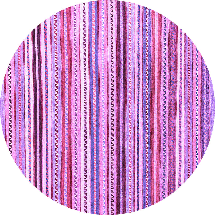 Round Machine Washable Abstract Purple Modern Area Rugs, wshabs4280pur