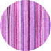 Round Machine Washable Abstract Purple Modern Area Rugs, wshabs4280pur