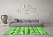 Machine Washable Abstract Green Modern Area Rugs in a Living Room,, wshabs4280grn