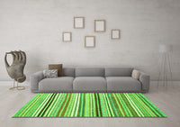 Machine Washable Abstract Green Modern Rug, wshabs4280grn