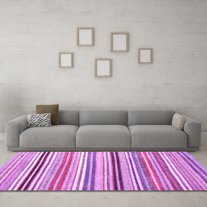 Machine Washable Abstract Purple Modern Area Rugs in a Living Room, wshabs4280pur