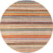 Round Machine Washable Abstract Chestnut Red Rug, wshabs4280