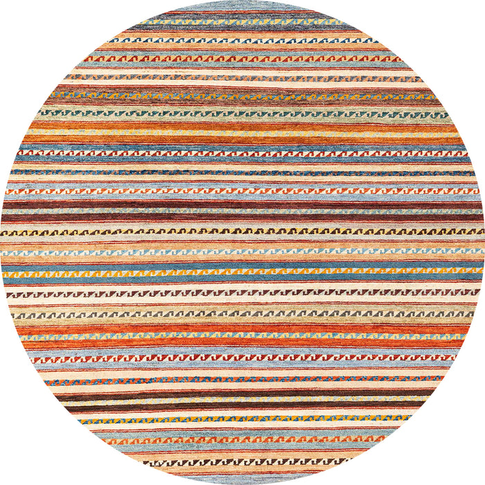 Round Abstract Chestnut Red Modern Rug, abs4280