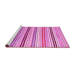 Sideview of Machine Washable Abstract Pink Modern Rug, wshabs4280pnk