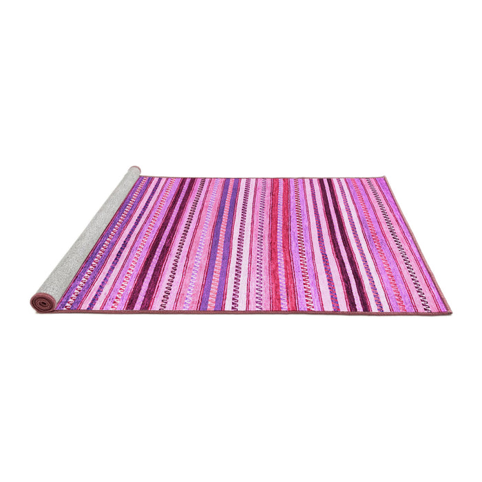 Sideview of Machine Washable Abstract Pink Modern Rug, wshabs4280pnk