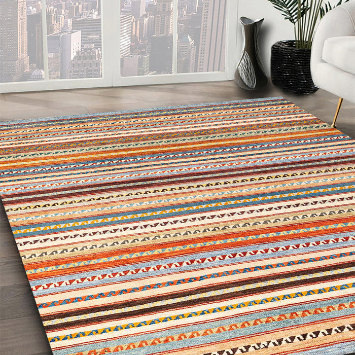 Abstract Chestnut Red Modern Rug in Family Room, abs4280