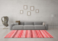 Machine Washable Abstract Red Modern Rug, wshabs4280red