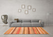 Machine Washable Abstract Orange Modern Area Rugs in a Living Room, wshabs4280org