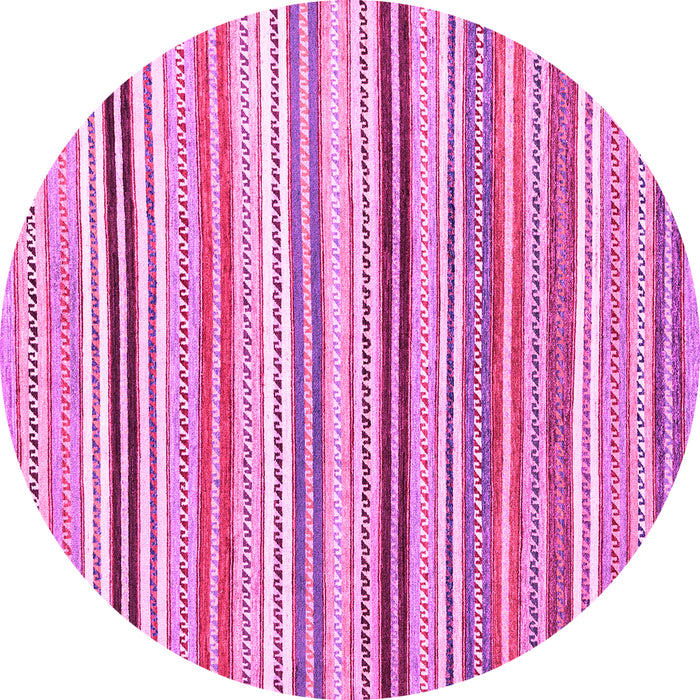 Round Machine Washable Abstract Pink Modern Rug, wshabs4280pnk
