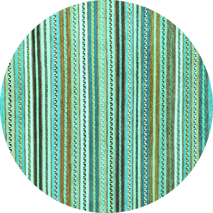 Round Abstract Turquoise Modern Rug, abs4280turq