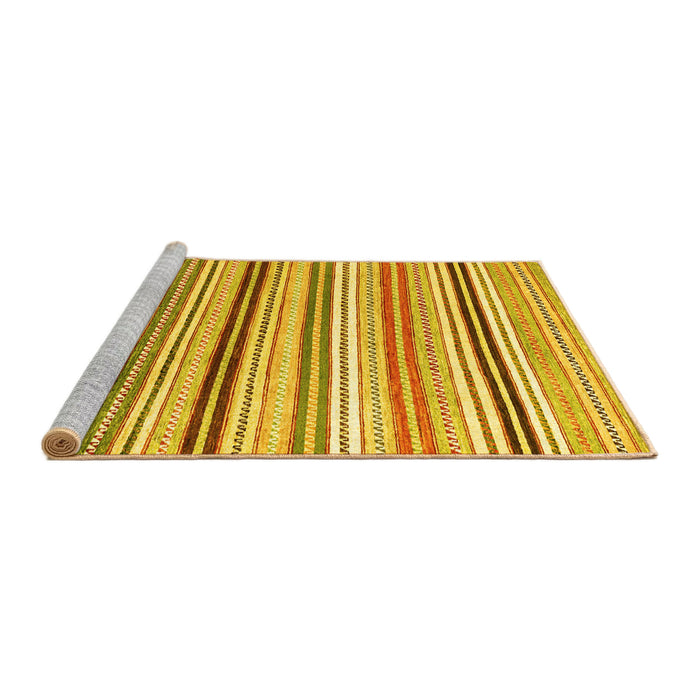 Sideview of Machine Washable Abstract Yellow Modern Rug, wshabs4280yw