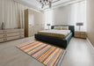 Abstract Chestnut Red Modern Rug in a Bedroom, abs4280