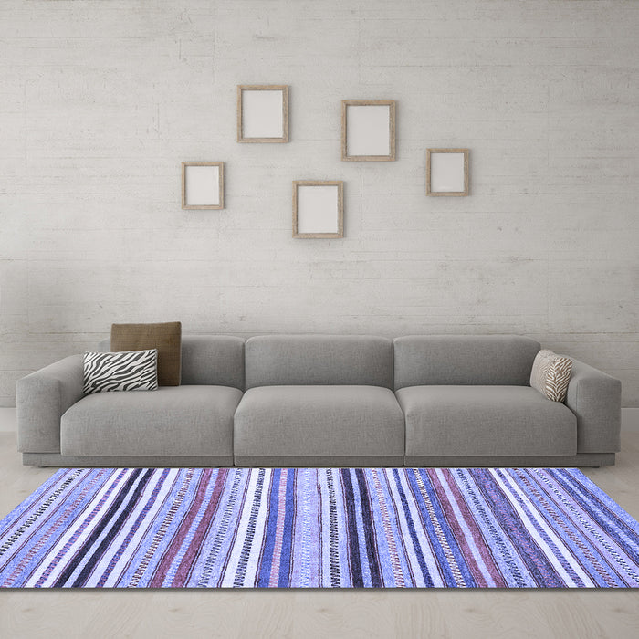 Machine Washable Abstract Blue Modern Rug in a Living Room, wshabs4280blu