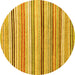 Round Abstract Yellow Modern Rug, abs4280yw