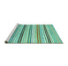 Sideview of Machine Washable Abstract Turquoise Modern Area Rugs, wshabs4280turq