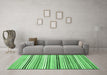 Machine Washable Abstract Emerald Green Modern Area Rugs in a Living Room,, wshabs4280emgrn