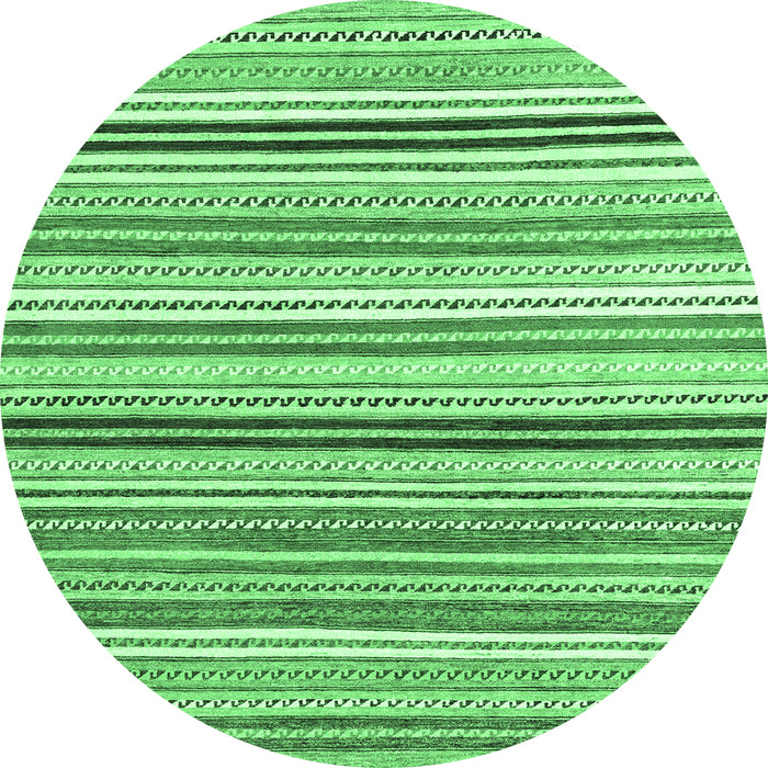 Round Abstract Emerald Green Modern Rug, abs4280emgrn