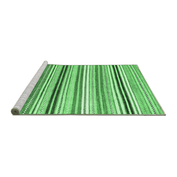 Sideview of Machine Washable Abstract Emerald Green Modern Area Rugs, wshabs4280emgrn