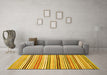 Machine Washable Abstract Yellow Modern Rug in a Living Room, wshabs4280yw