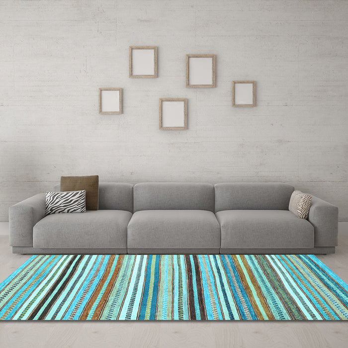 Machine Washable Abstract Light Blue Modern Rug in a Living Room, wshabs4280lblu