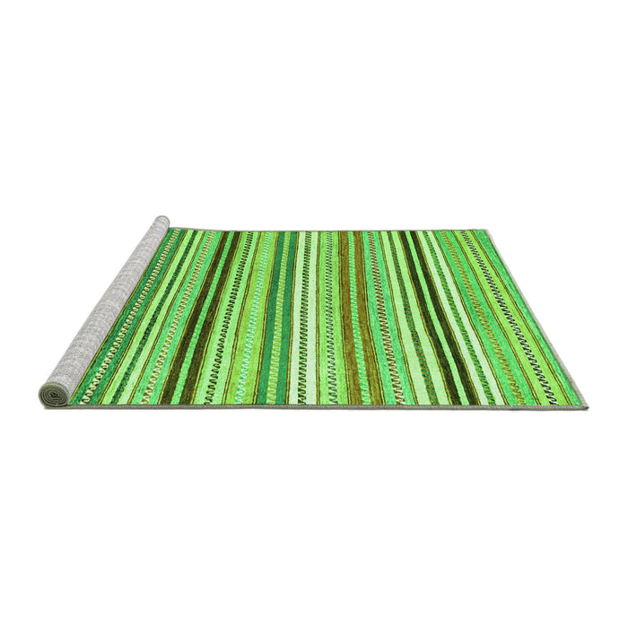 Sideview of Machine Washable Abstract Green Modern Area Rugs, wshabs4280grn