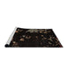 Sideview of Machine Washable Abstract Dark Brown Rug, wshabs4281