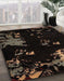 Machine Washable Abstract Dark Brown Rug in a Family Room, wshabs4281