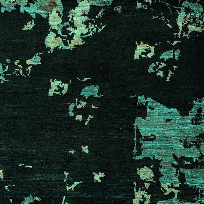 Machine Washable Abstract Turquoise Modern Area Rugs, wshabs4281turq