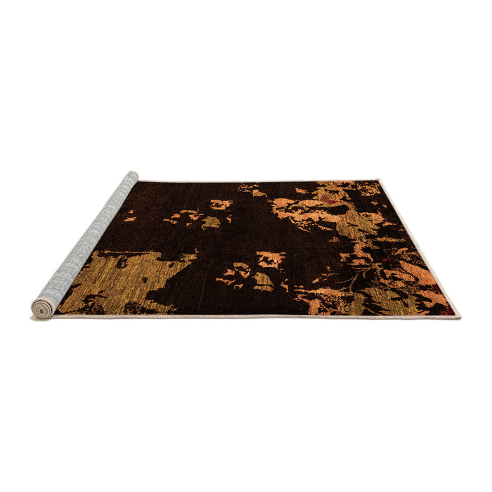 Sideview of Machine Washable Abstract Orange Modern Area Rugs, wshabs4281org