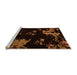 Sideview of Machine Washable Abstract Orange Modern Area Rugs, wshabs4281org