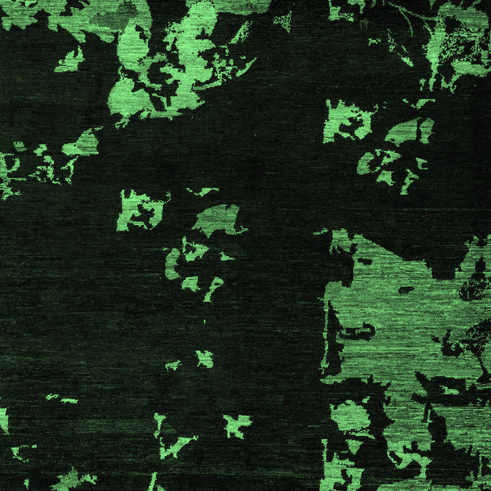 Machine Washable Abstract Emerald Green Modern Area Rugs, wshabs4281emgrn